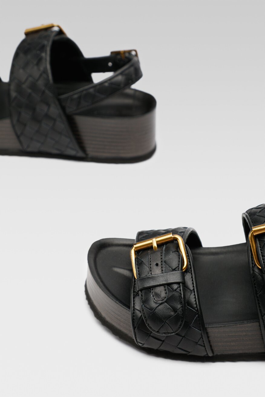 Gino Rossi - Skórzane sandały czarne - 5904248563936