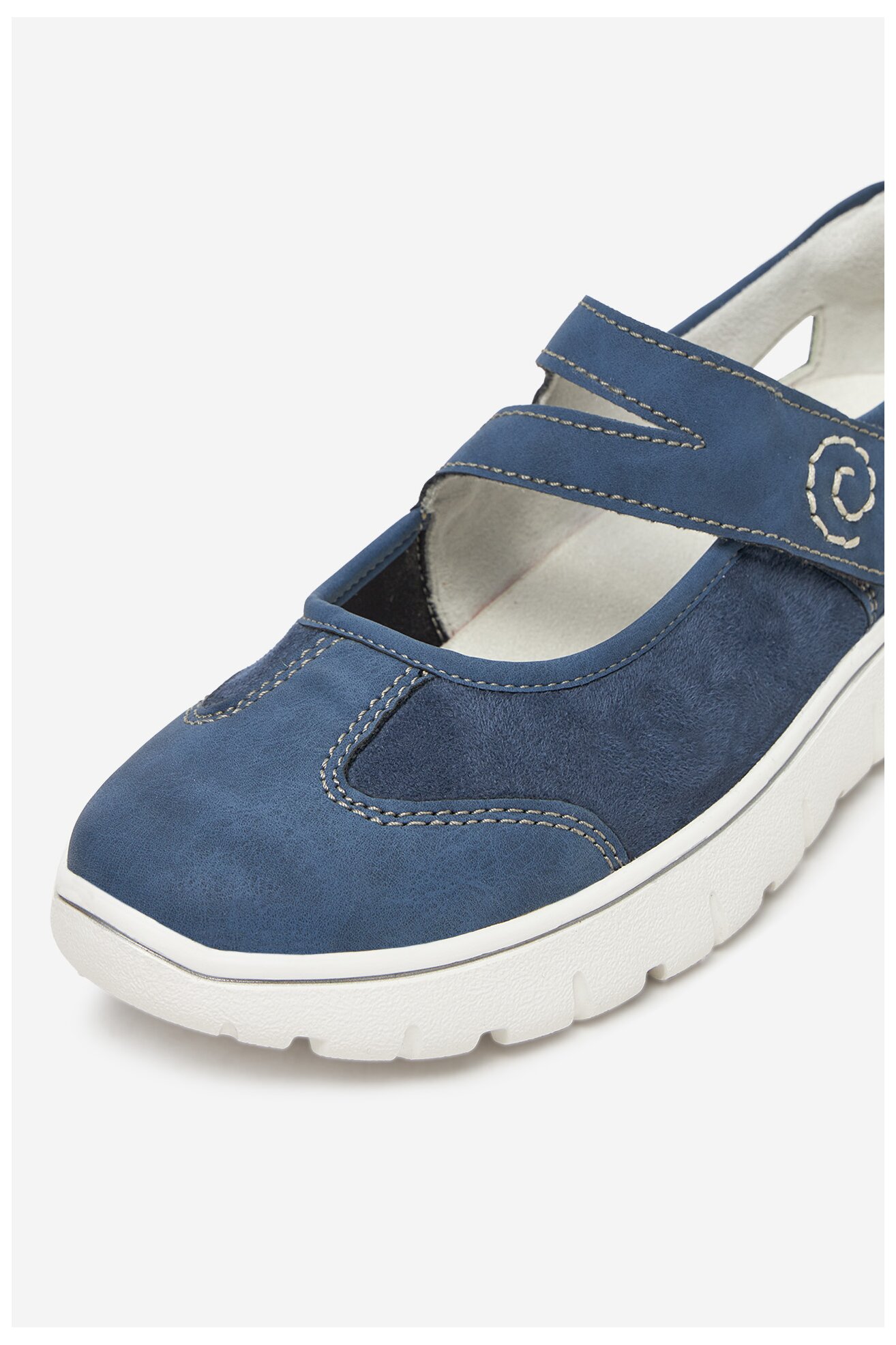 Baleriny Rieker N1350-14 Jeansowy ciemny