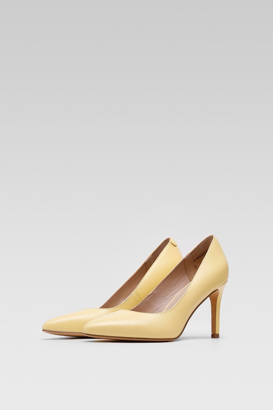 
                Lasocki - Skórzane czółenka żółte - 5904248372507