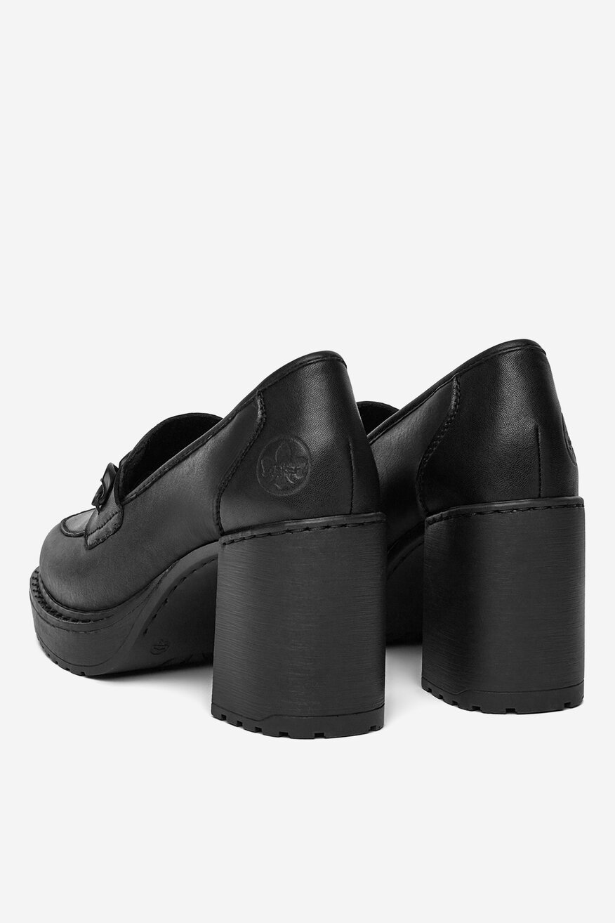 Rieker - Loafersy skórzane na obcasie - 2230074048372