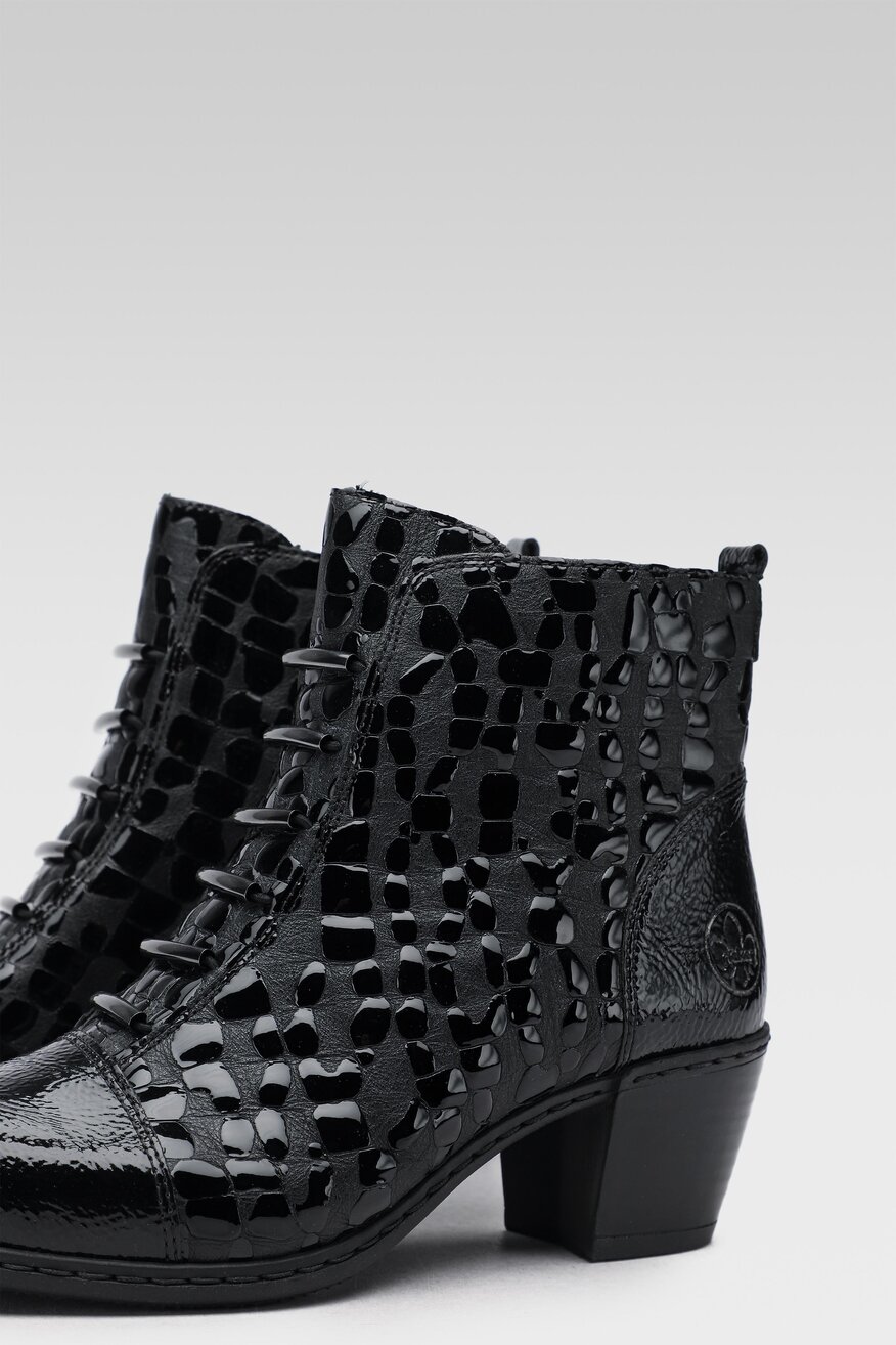 
                Rieker - Skórzane botki na obcasie - 5903698971995