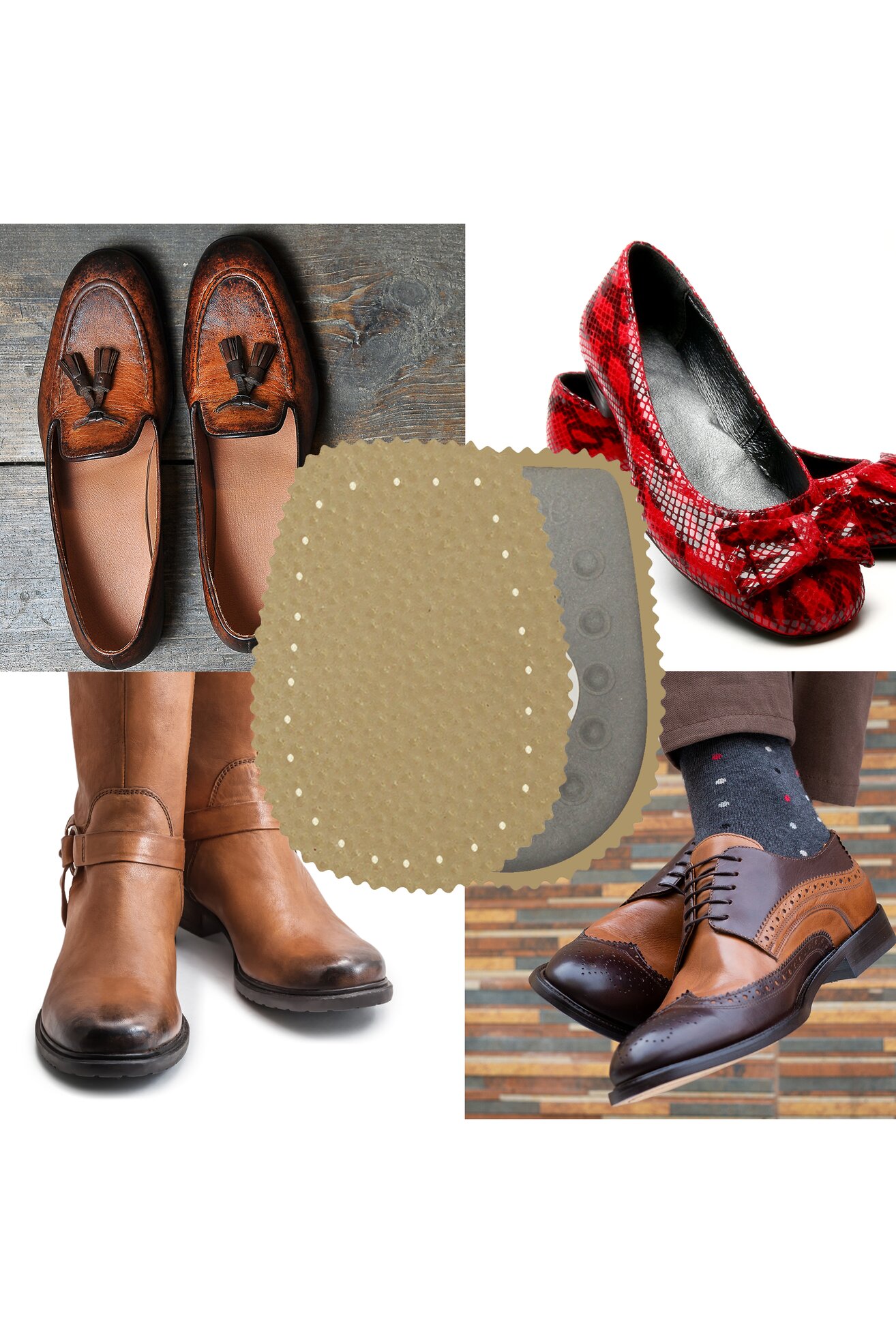 Стелки Coccine COCCINE HEEL PAD LATEX-LEATHER PODPIĘTKA NR S (1) AZ beżowy БЕЖОВ