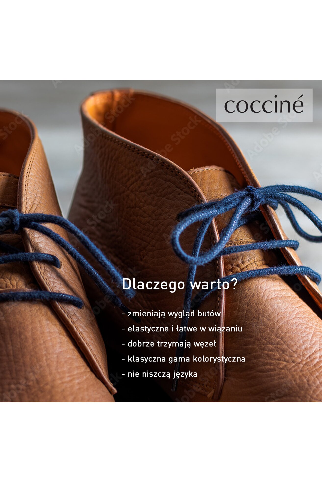 Sznurowadła Coccine COCCIN SZNUROWADŁA 120 cm FI=3 Granatowy