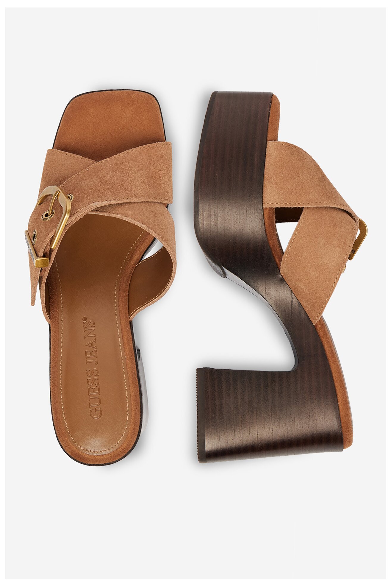 Klapki GUESS JEANS CEO-JD421-3 Brązowy jasny