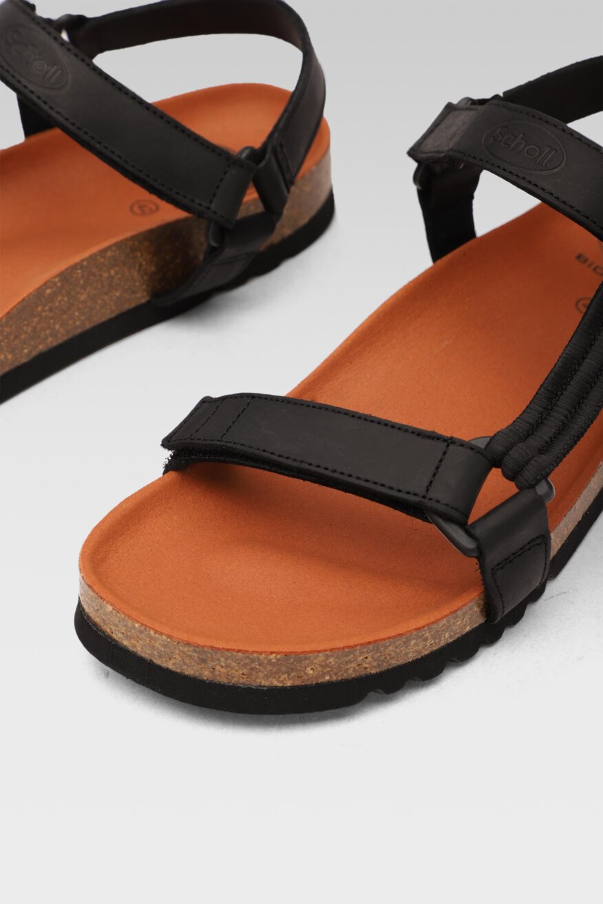 Scholl - Skórzane sandały czarne - 5903698388571
