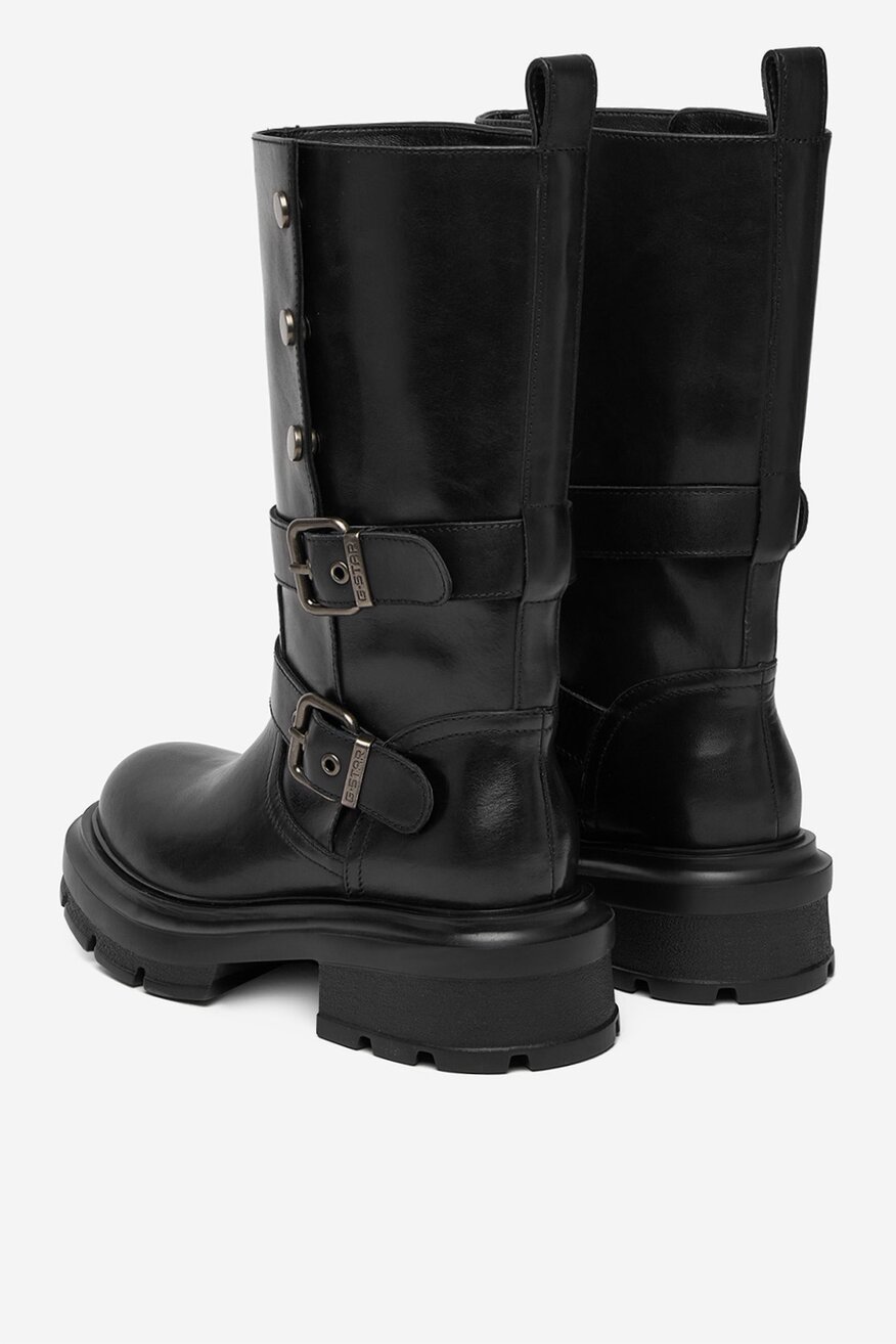 G-STAR RAW - Skórzane kozaki z zatrzaskiem - 5906751408261