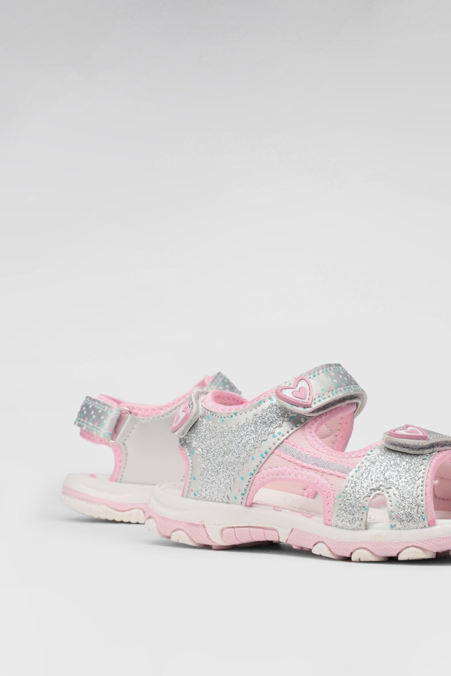 Nelli Blu - Sandały srebrne na rzep - 5903698435299