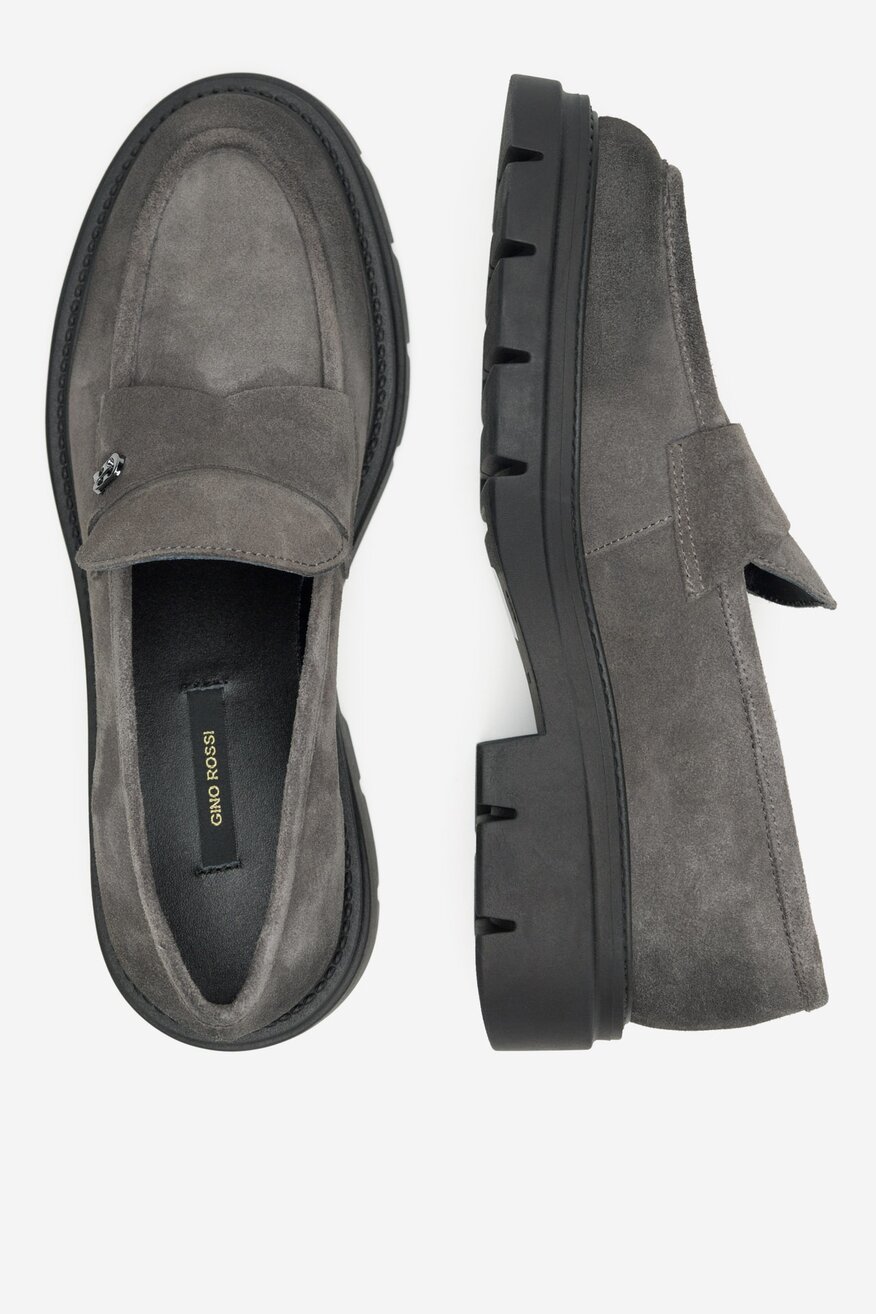 Gino Rossi - Loafersy zamszowe - 5905588856184