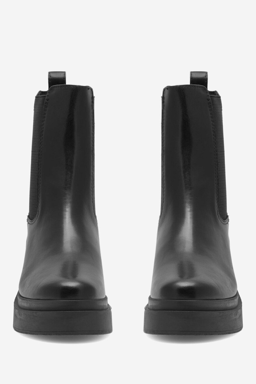Badura - Botki skórzane na słupku - 5905588109488