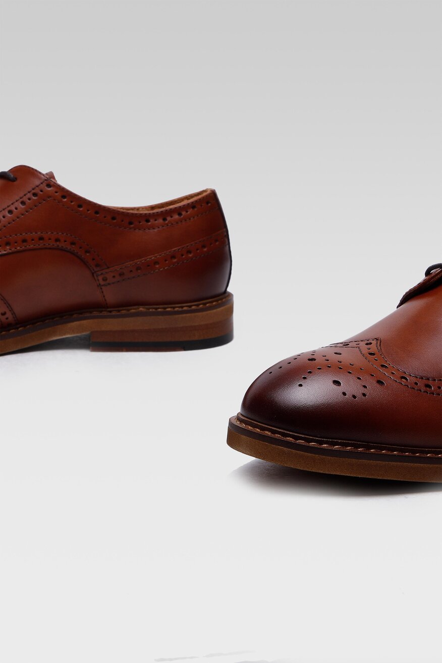 
                Gino Rossi - Skórzane półbuty brogsy - 5904248249175