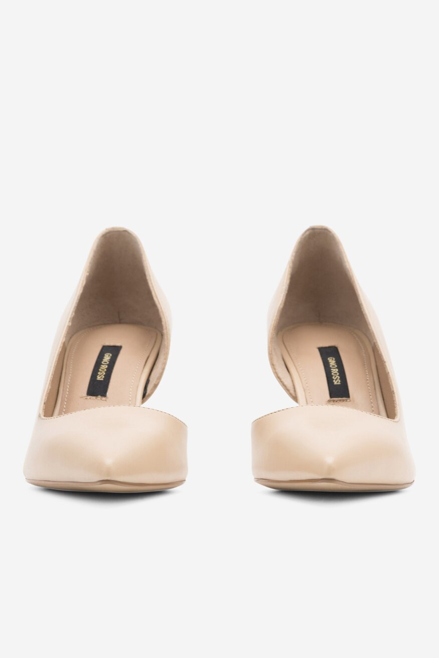 Gino Rossi - Skórzane czółenka beżowe - 5904862722375