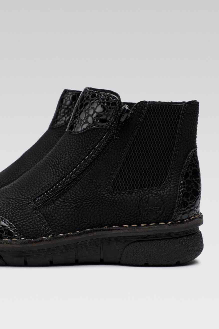 
                Rieker - Botki czarne z suwakiem - 5904862180953