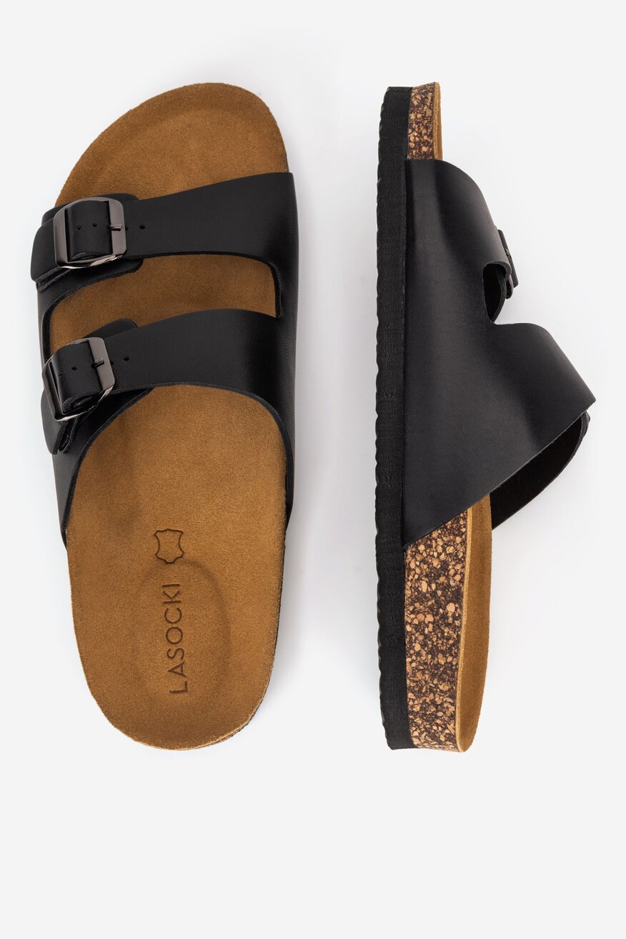 
                Lasocki - Klapki skórzane - 5905588676287