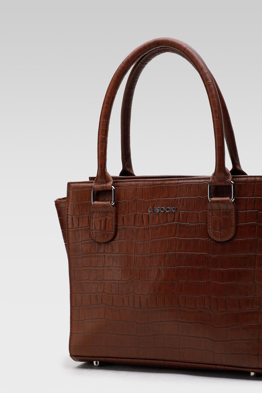 
                Lasocki - Torebka skórzana ze zwierzęcym motywem - 5904862072838