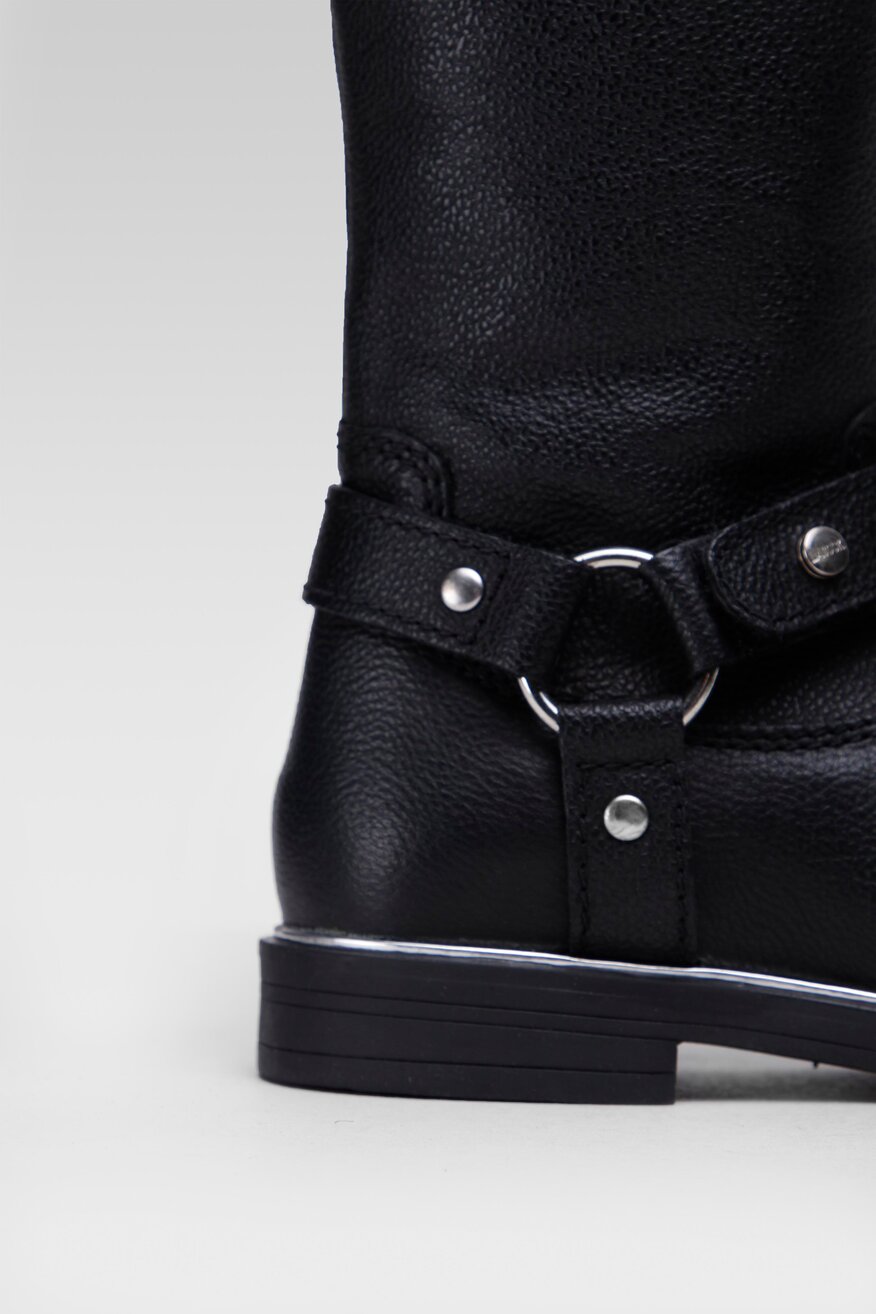 Lasocki Young - Skórzane kozaki z aplikacją - 5904248132507