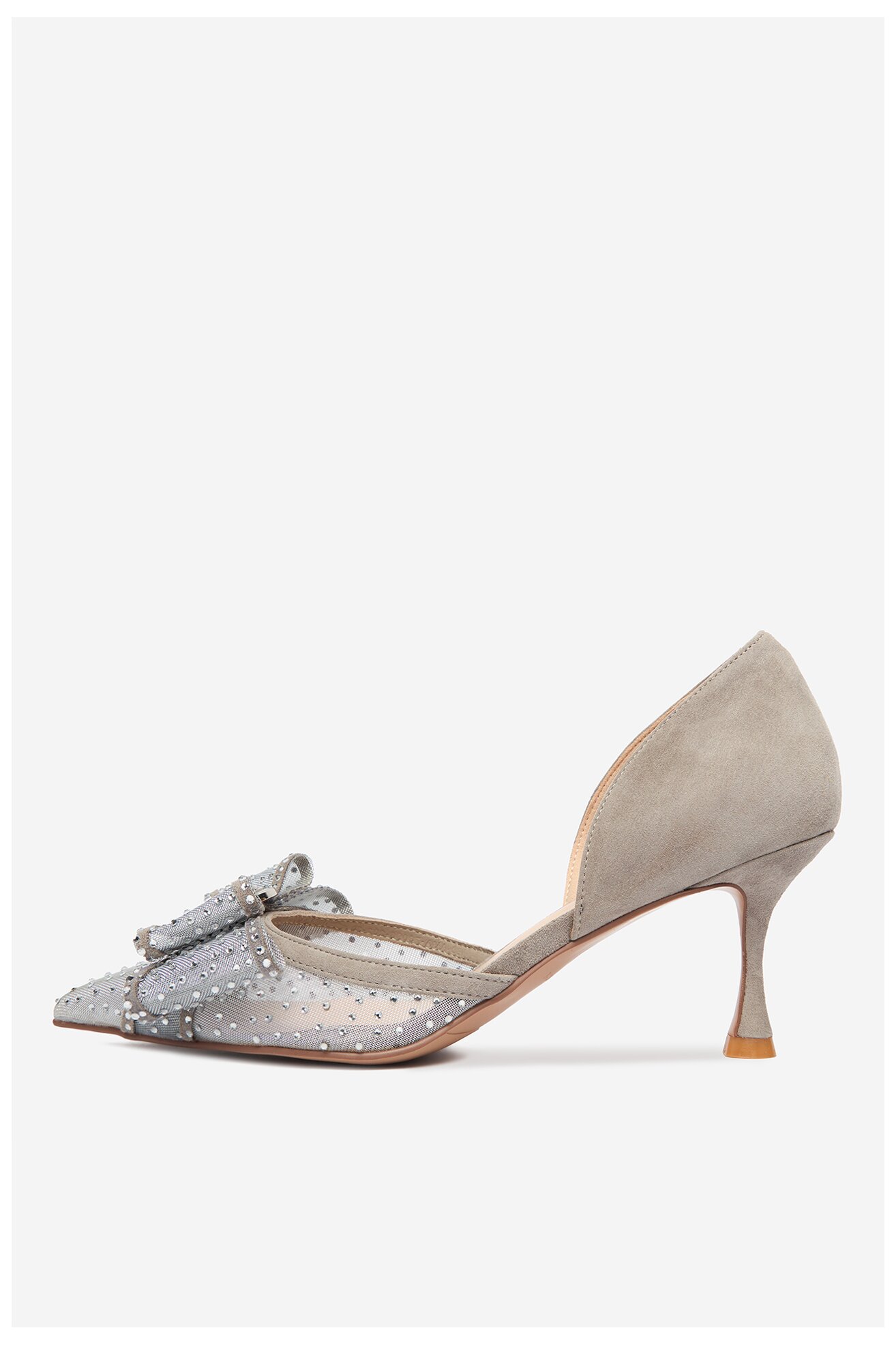 Czółenka EVA MINGE EO-AVA-78096-202 Srebrny