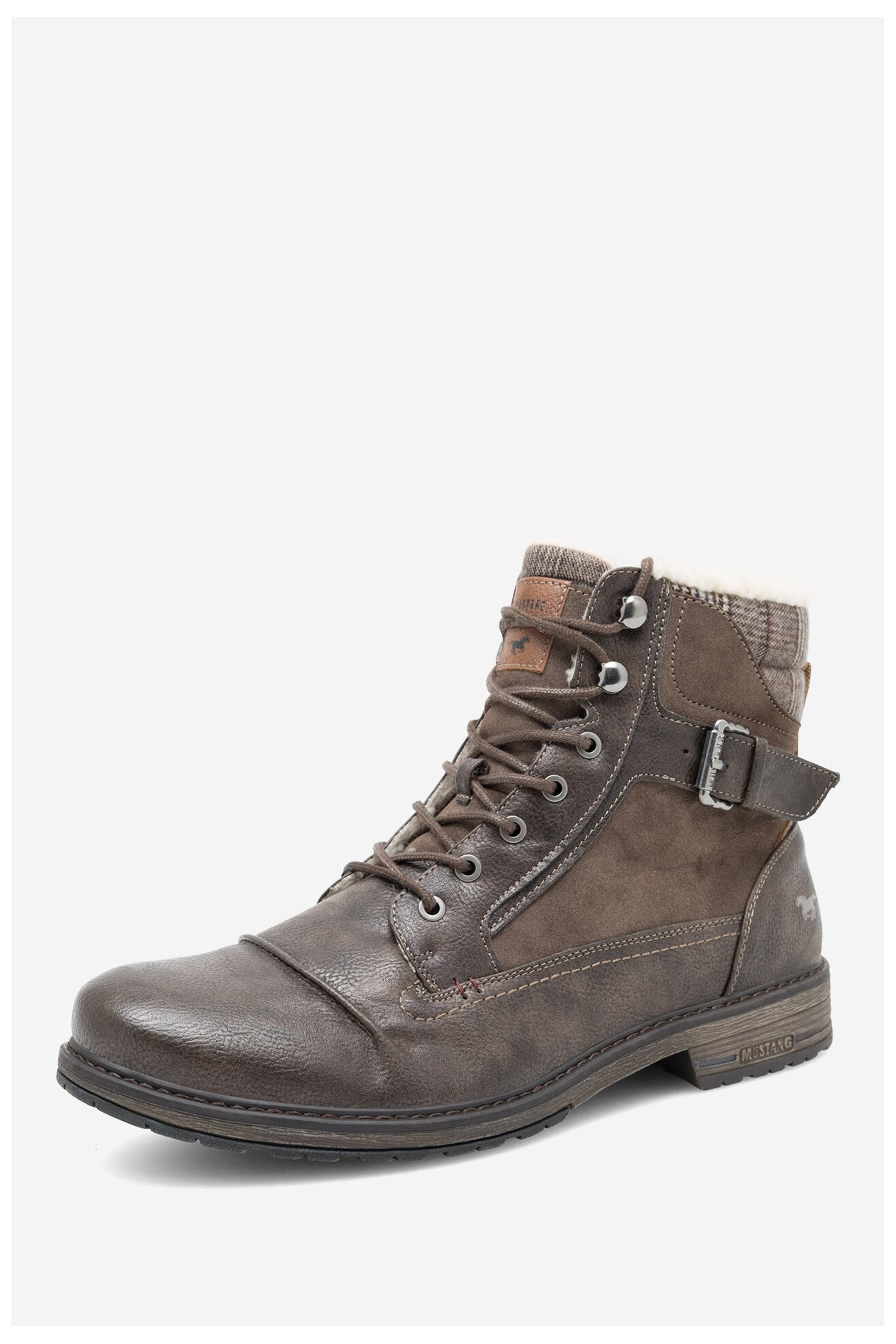Stivali Classici Mustang 4875-605-66 In Pelle Color Cammello, Uomo, Taglia 40, Suola Sintetica Flessibile, Stile Worker Alla Moda - 3