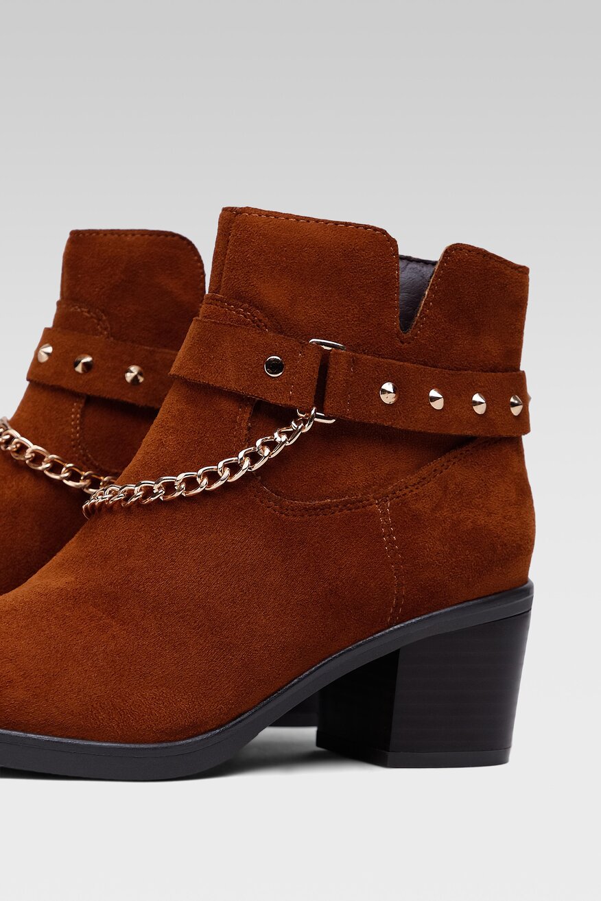 
                Jenny Fairy - Botki brązowe z suwakiem - 5903698855202