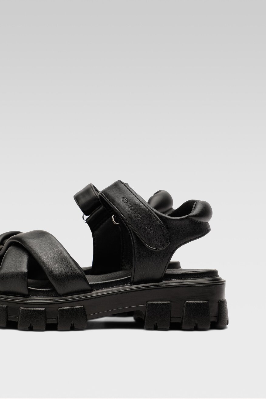 Tom Tailor - Sandały czarne na rzep - 5904248544287