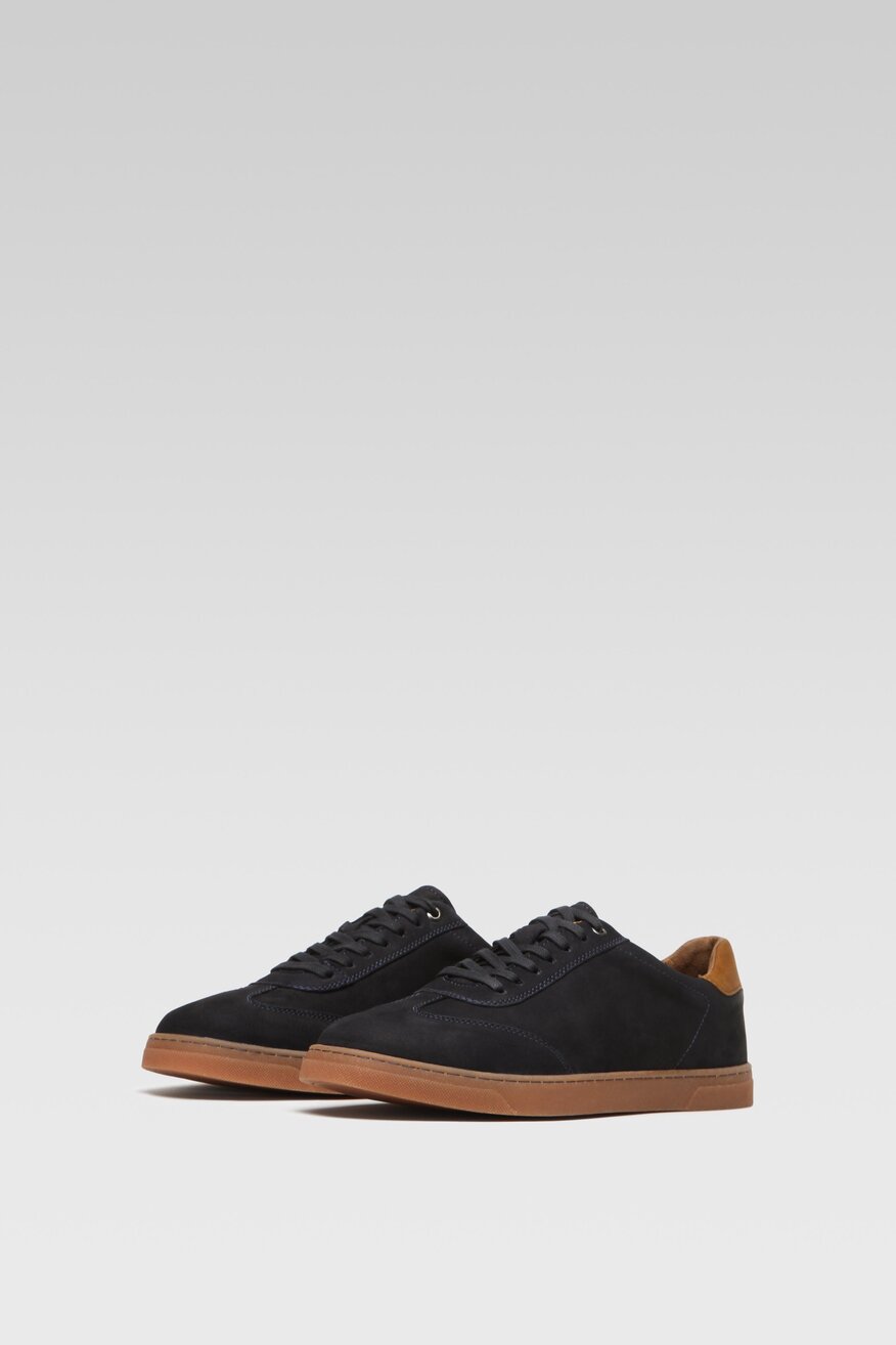 
                Cesare Cave - Skórzane półbuty granatowe - 5904862603100