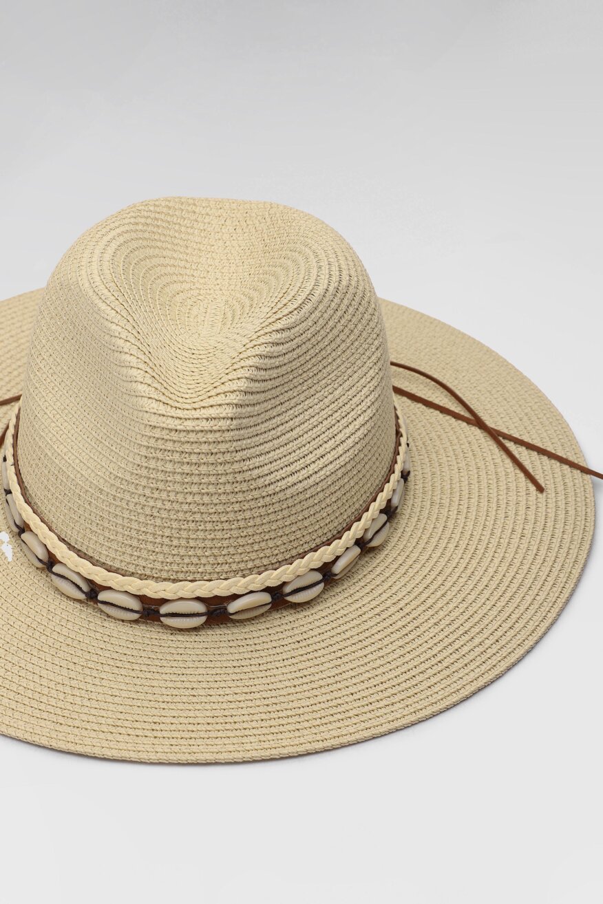 ACCCESSORIES - Kapelusz boho beżowy - 5903698408828