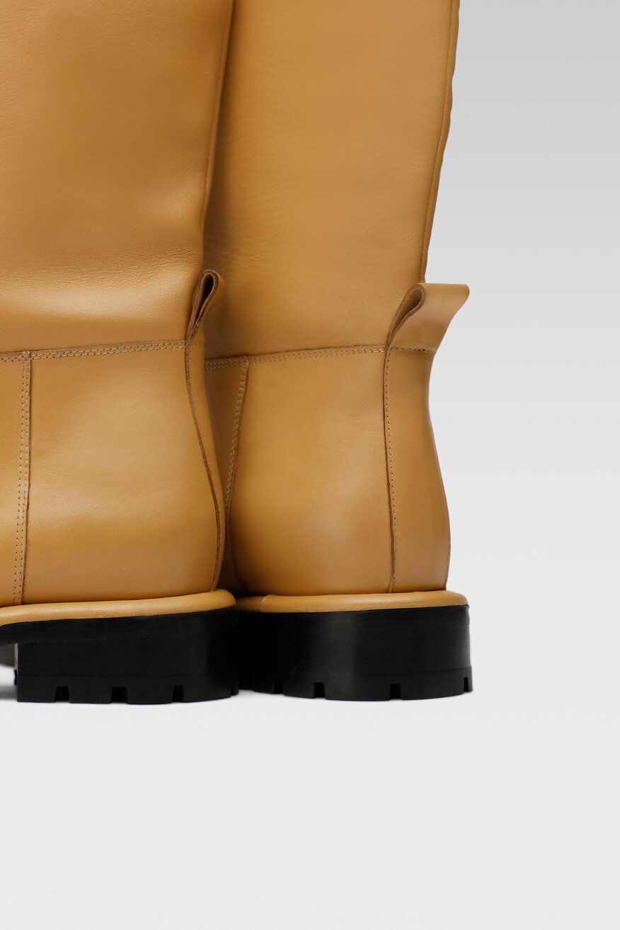 
                Gino Rossi - Skórzane kozaki beżowe - 5904862544144