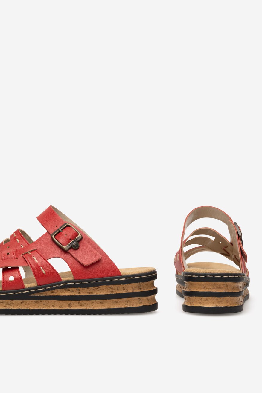 Rieker - Klapki na koturnie - 2230056229577