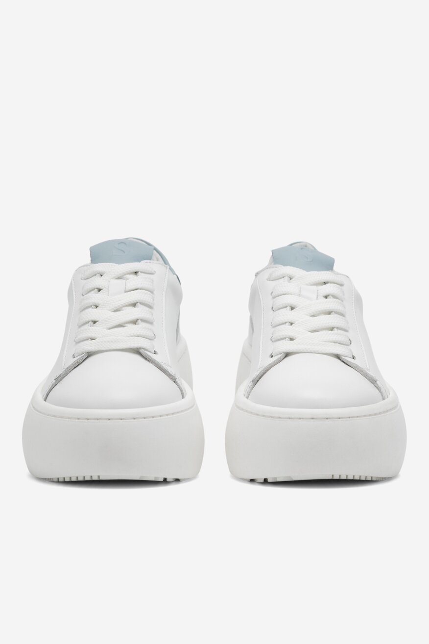 
                SIMPLE - Skórzane półbuty białe - 5904862793528