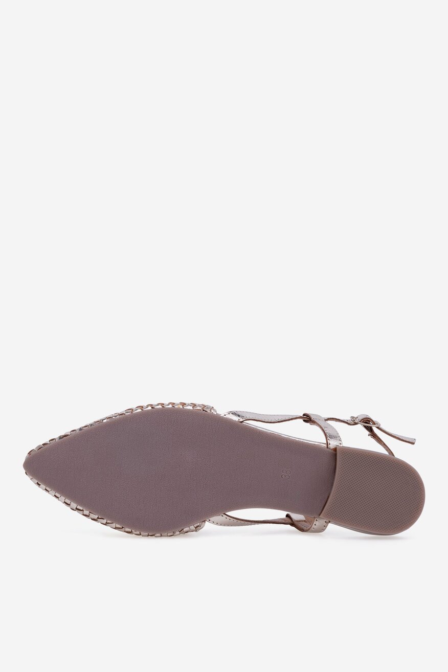 Lasocki - Skórzane baleriny z odkrytą piętą - 5905588226994