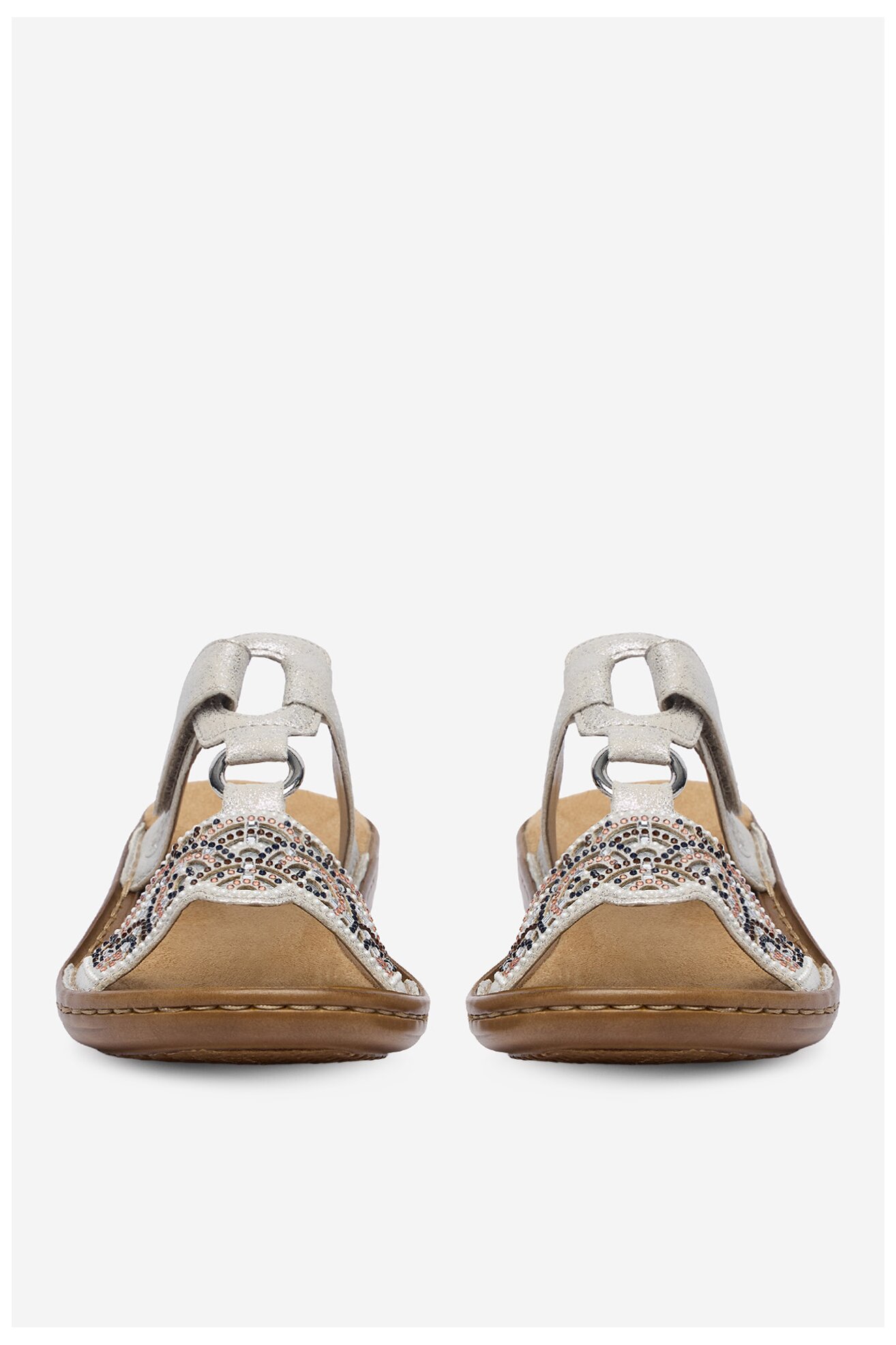 Klapki Rieker CEO-608K2-40 Srebrny