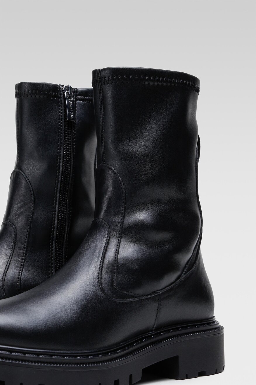 Gino Rossi - Skórzane botki czarne - 5903698889658