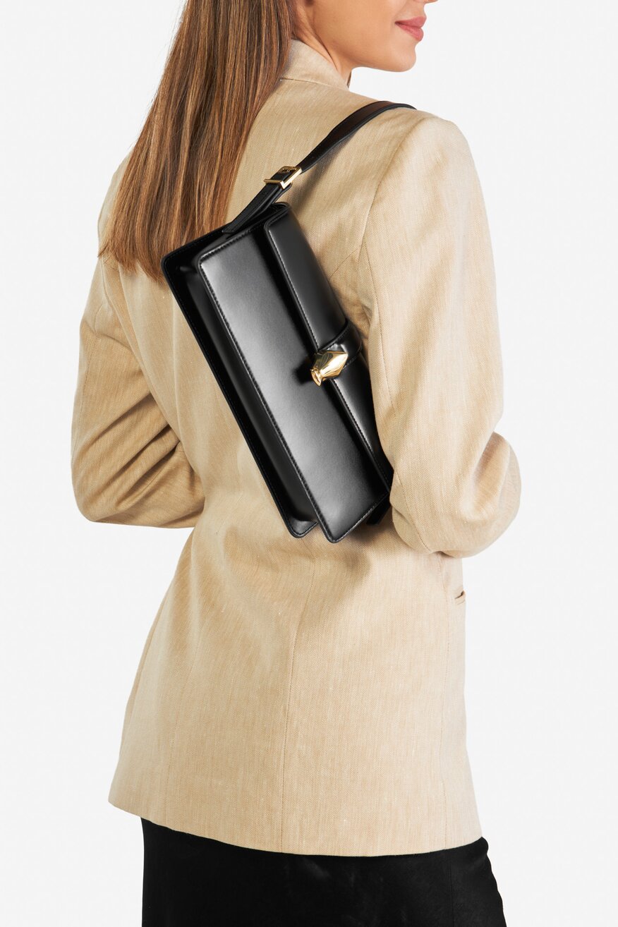 Gino Rossi - Mała skórzana torebka bagietka - 5903419772931