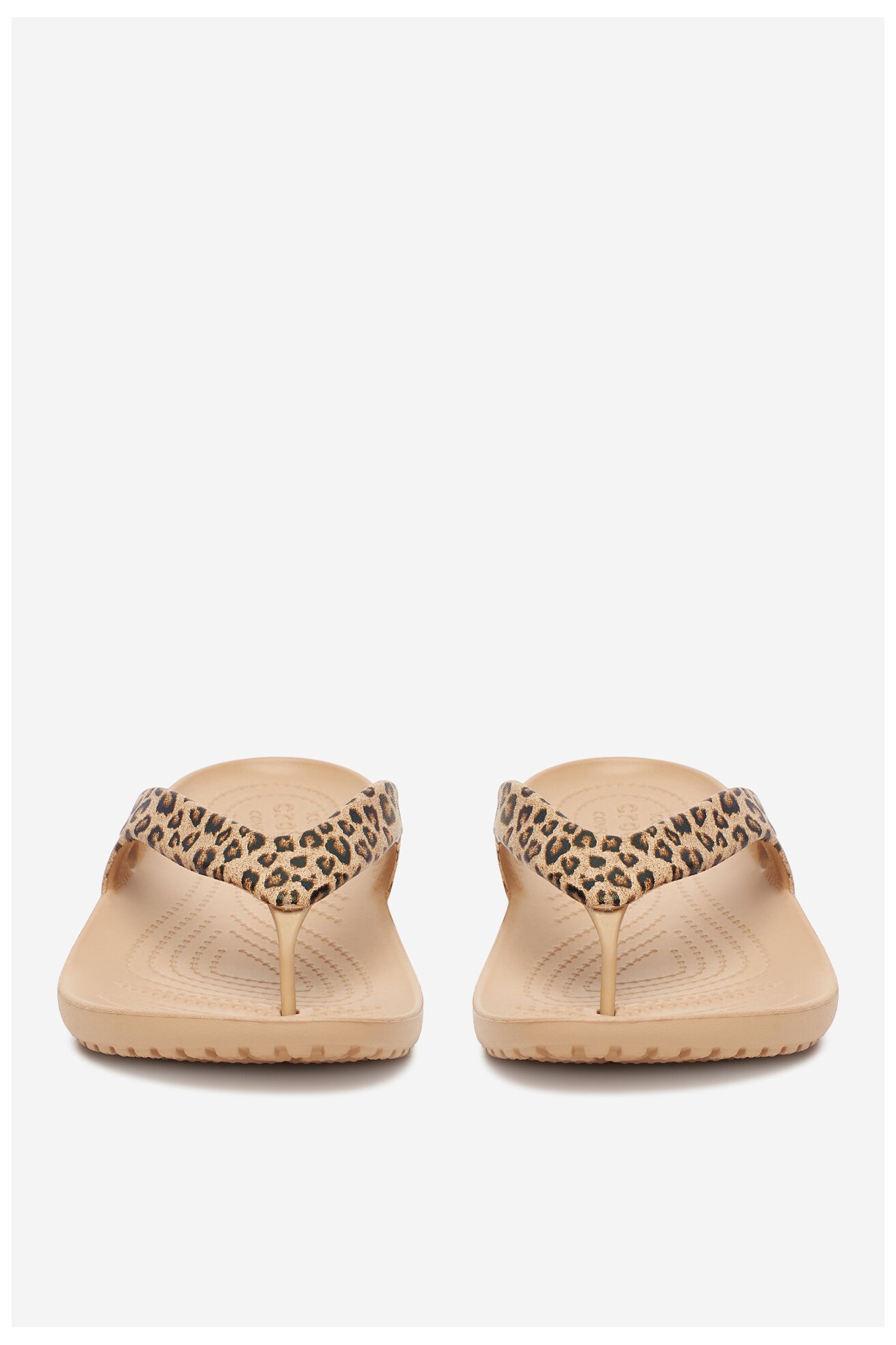 Klapki basenowe Crocs KADEE II LEOPARD FLIP W 206398-98R Złoty