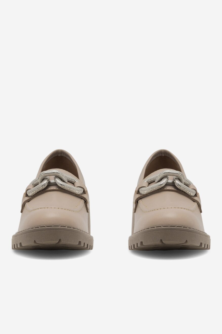 Sergio Bardi - Loafersy skórzane na obcasie - 5905588346241