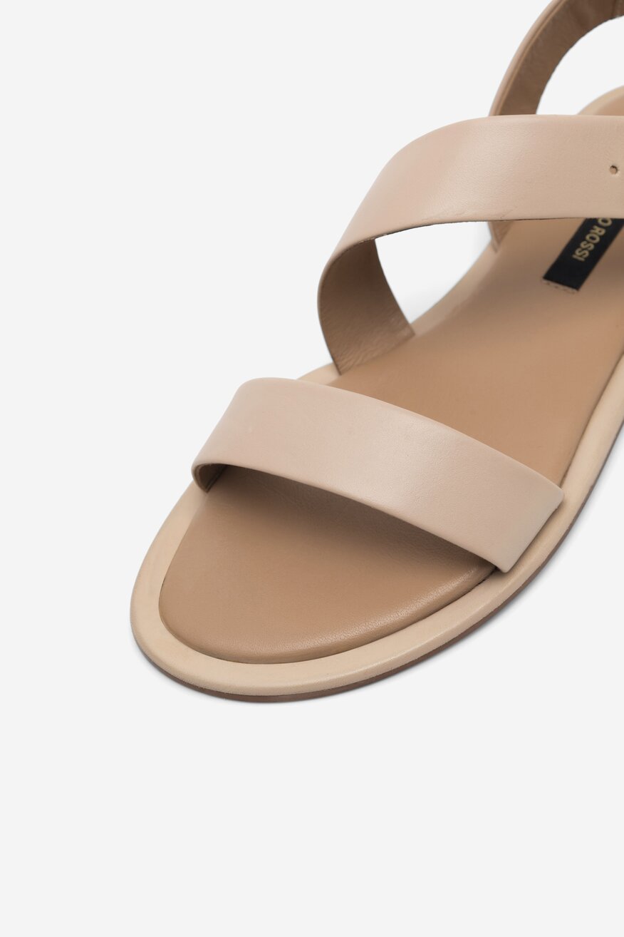 
                Gino Rossi - Skórzane sandały beżowe - 5904862669809