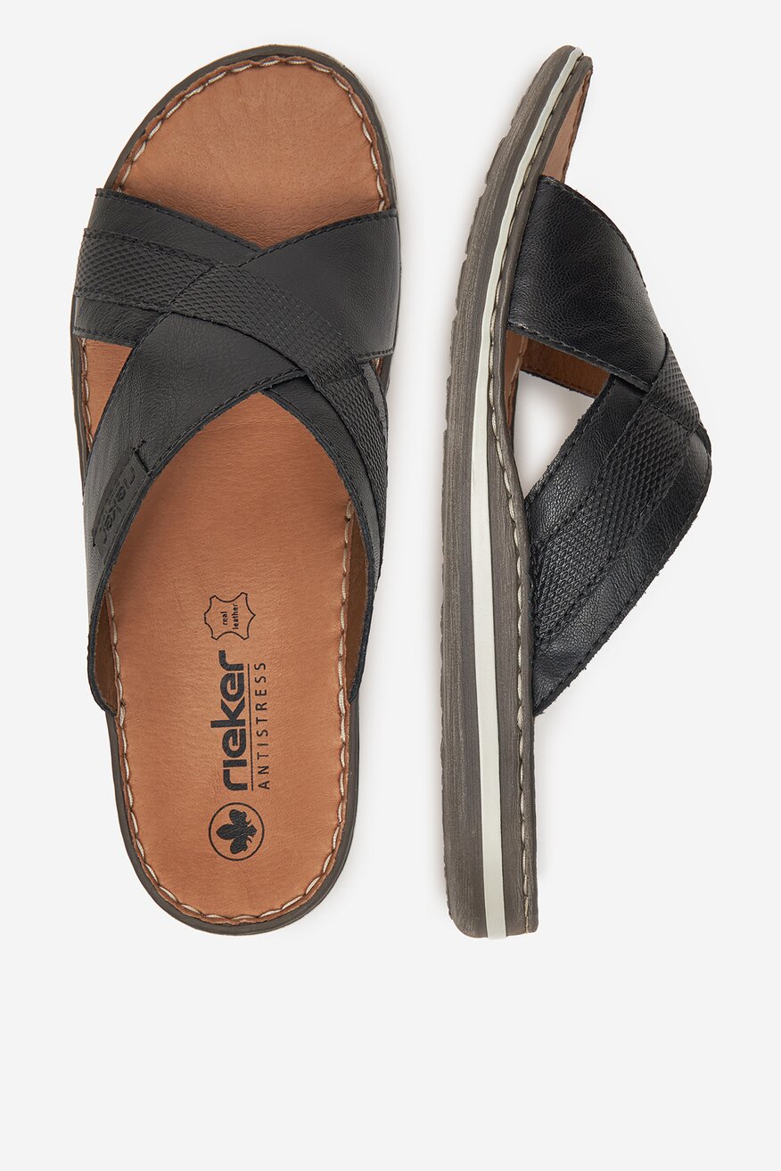 Rieker - Klapki skórzane - 5906751770467