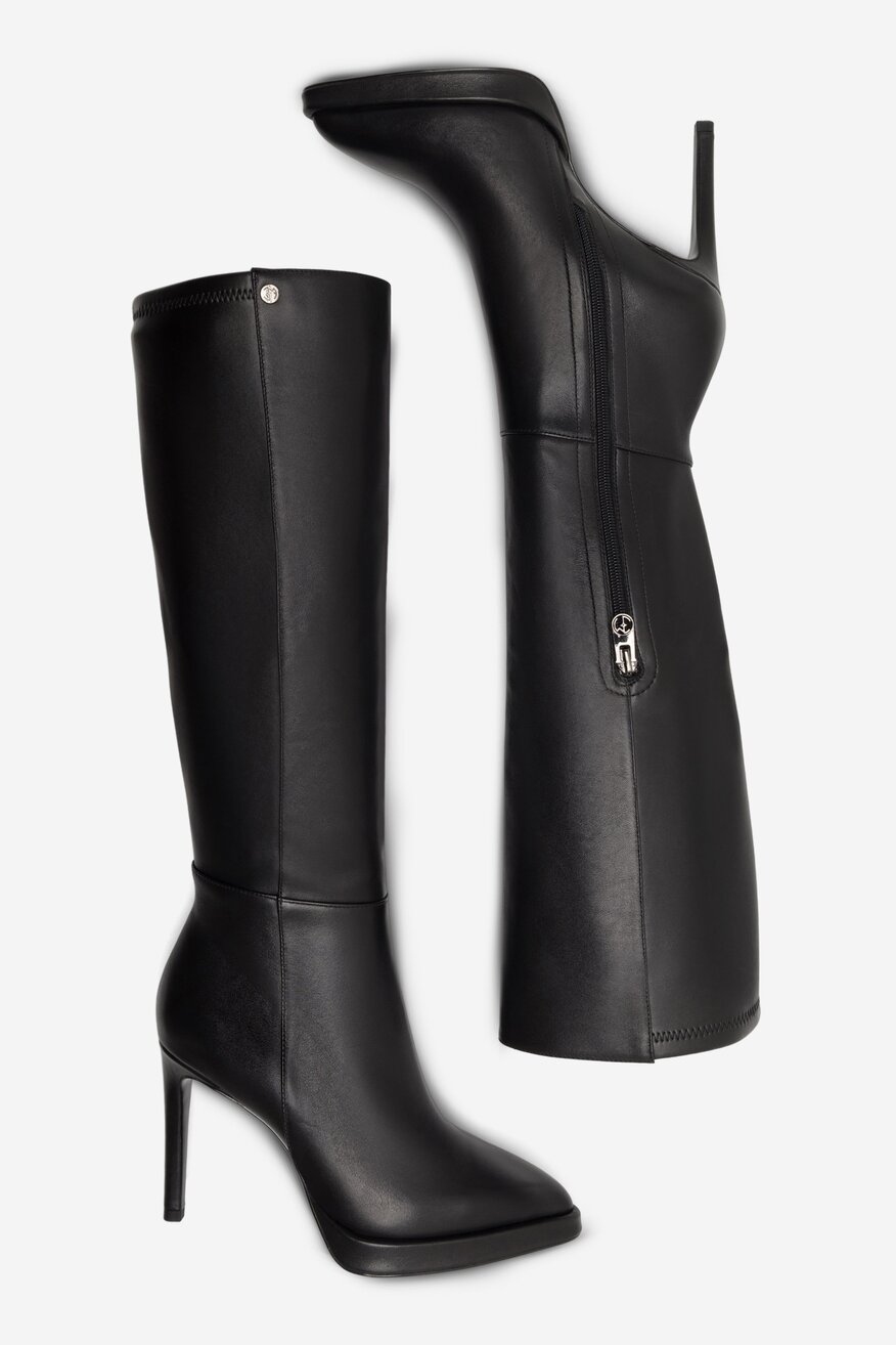 
                EVA MINGE - Skórzane kozaki - 5905588091677