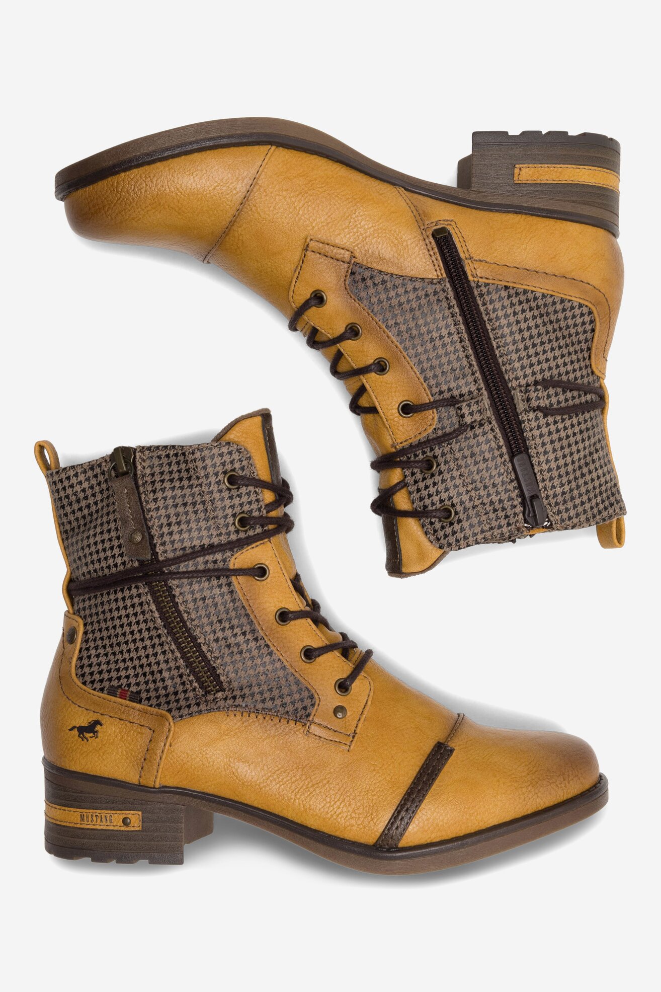 MUSTANG Stivaletti Donna 1229-510, Numero 40 EU, Colore Marrone – Pelle Sintetica Con Cerniera