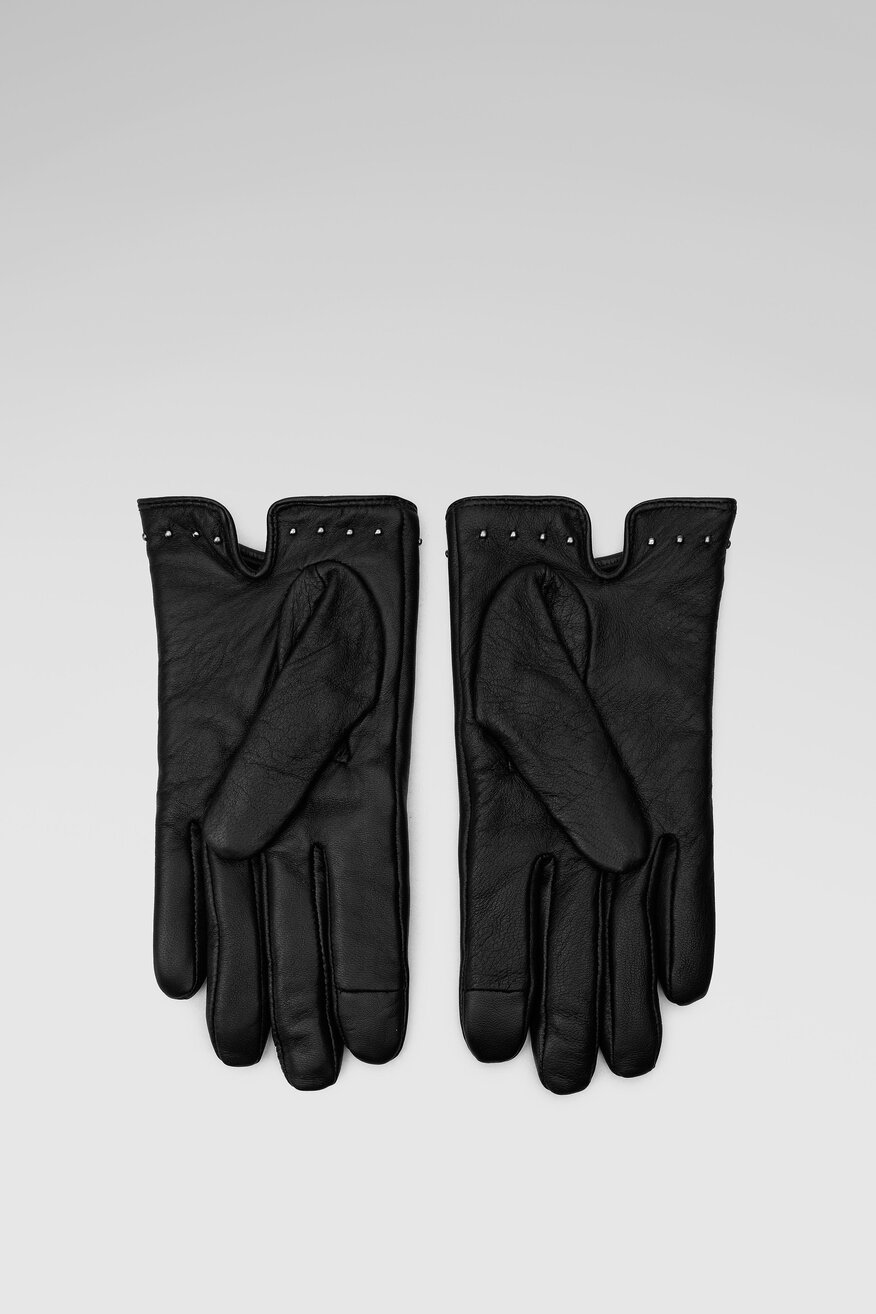 
                Gino Rossi - Rękawiczki damskie skórzane z aplikacją - 5904248146511