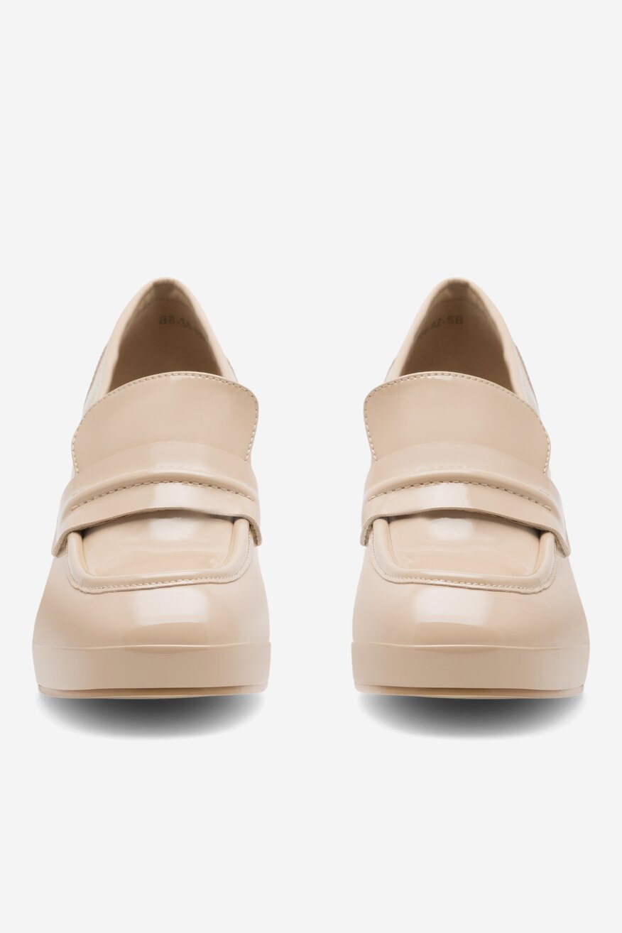 Sergio Bardi - Loafersy skórzane na obcasie - 5905588100935