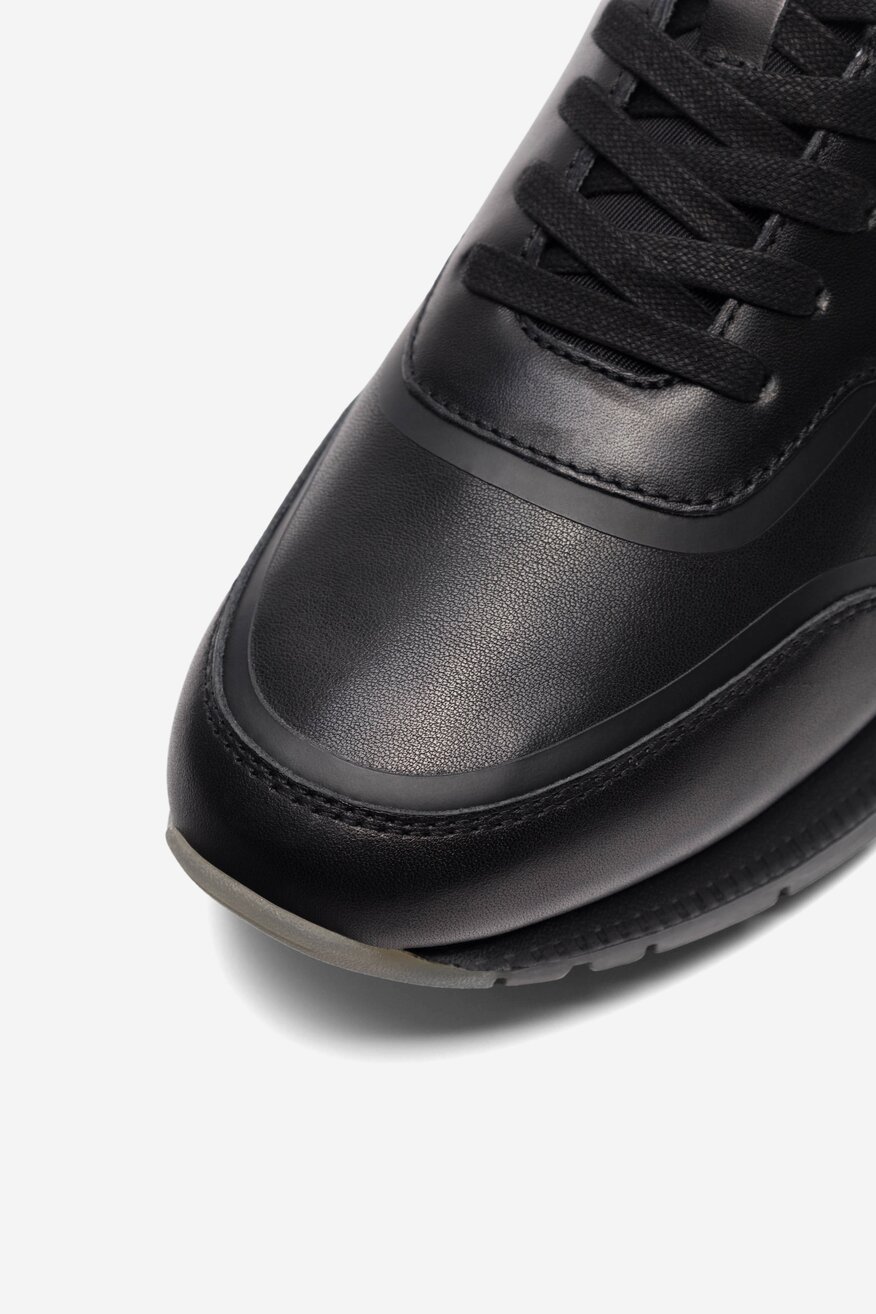 
                Sneakersy Gino Rossi - Skórzane sneakersy Czarny - 5905588077244