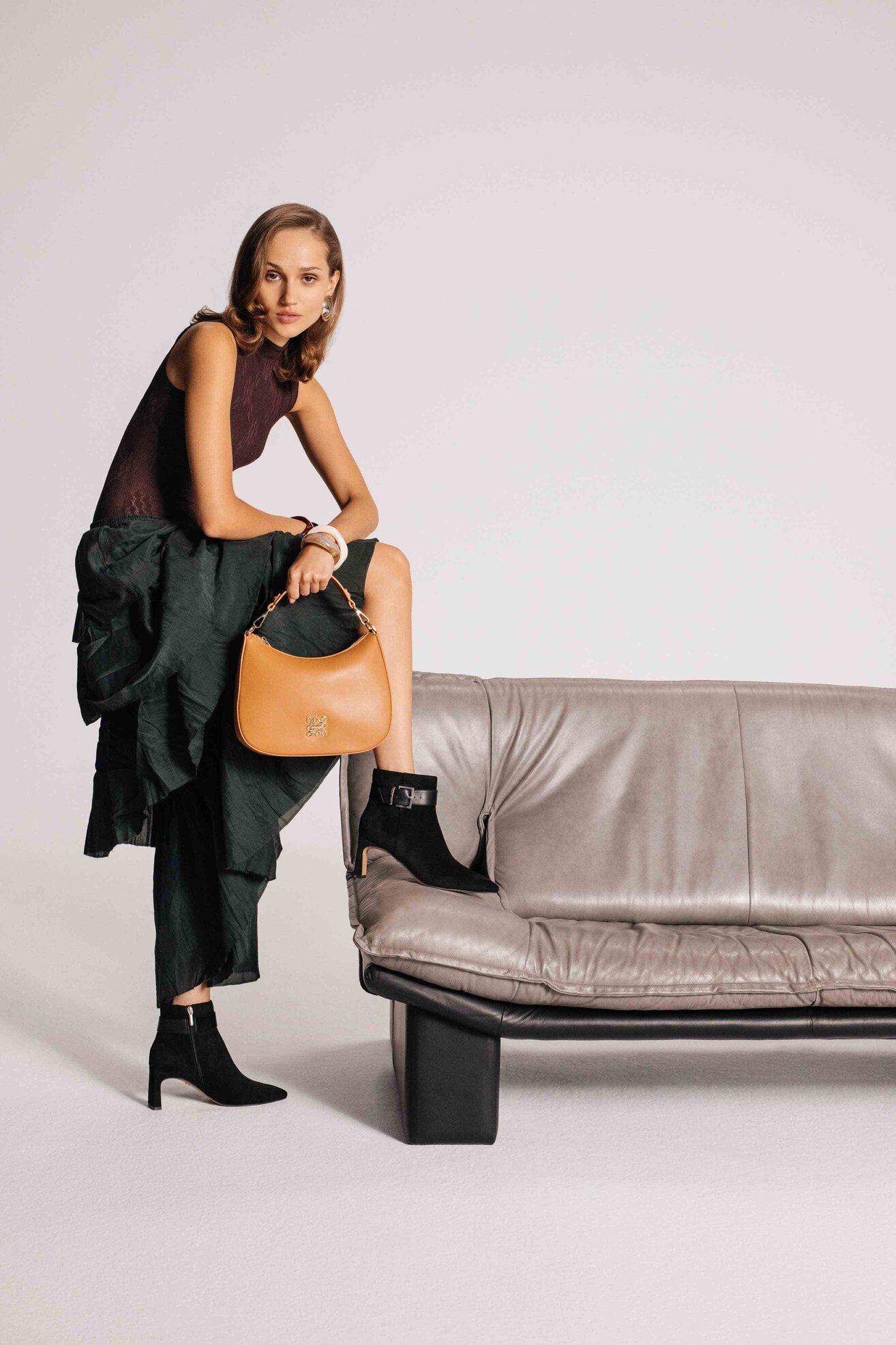 Bokacsizma NINE WEST CEO-LAMIA-01 FEKETE