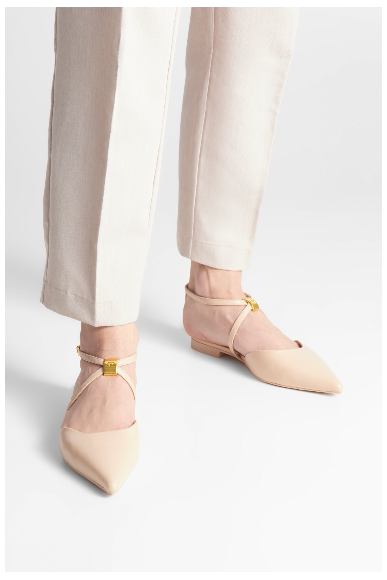 Baleriny Gino Rossi ALANA-SLT593-X8 Beżowy