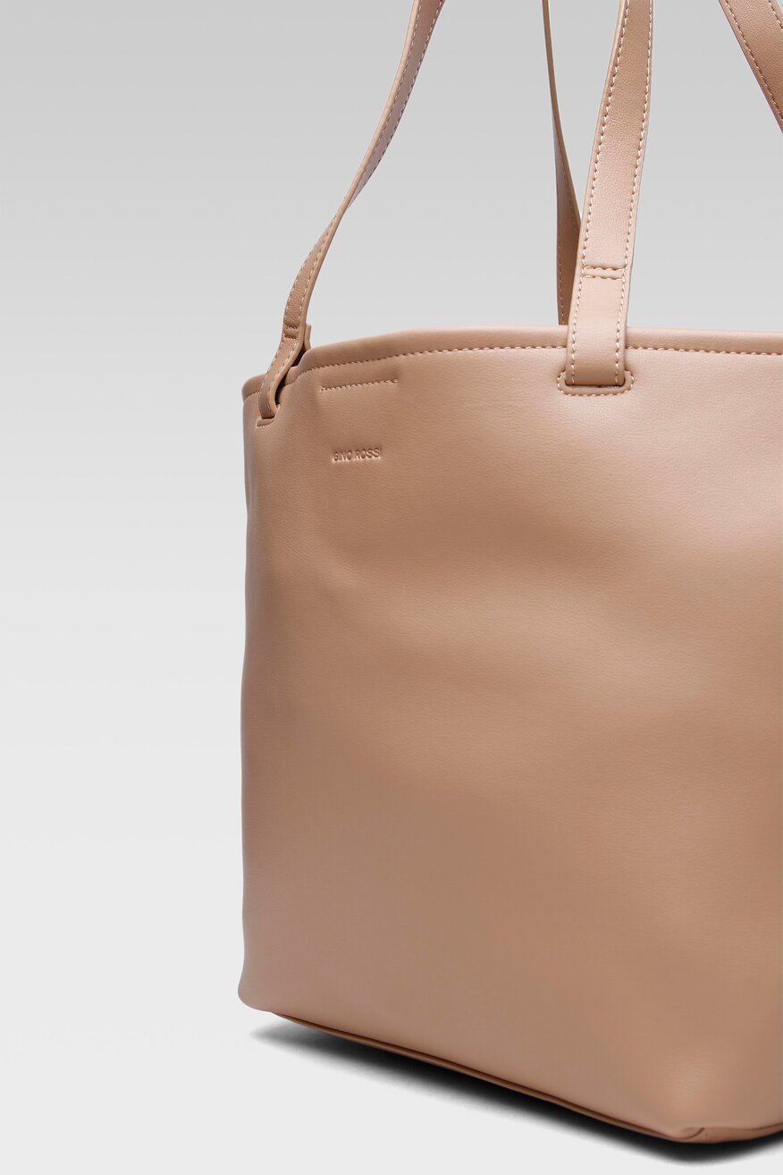 Gino Rossi - Torebka shopper skórzana beżowa - 5904248089054