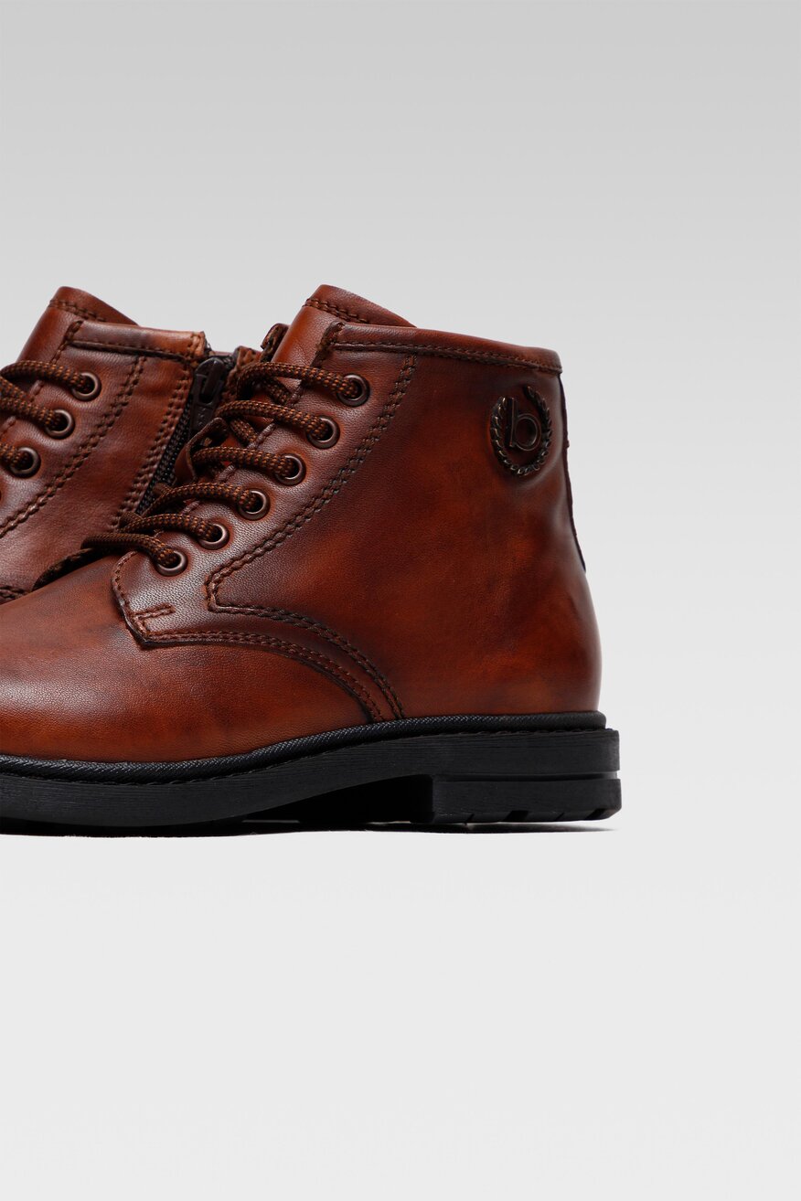 
                Bugatti - Skórzane trzewiki brązowe - 5903698932538