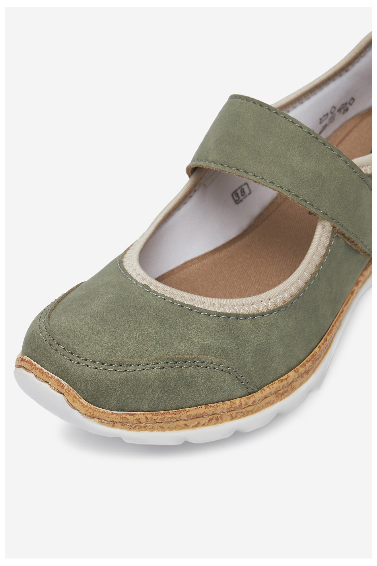 Baleriny Rieker N42B0-52 Oliwkowy