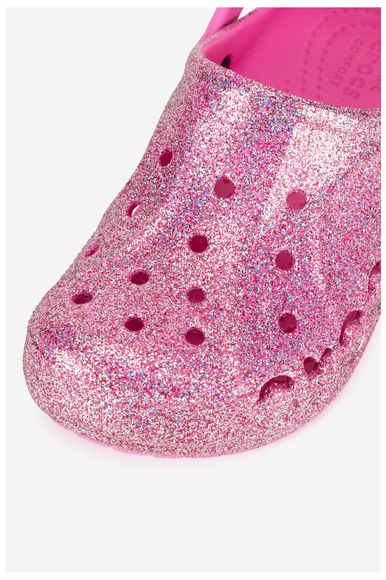 Klapki basenowe Crocs C-BAYA GLITTER CLOG T 207014-7AA Różowy