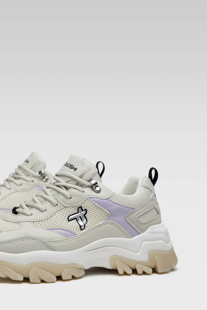 Togoshi - Sneakersy beżowe sznurowane - 5904248309435