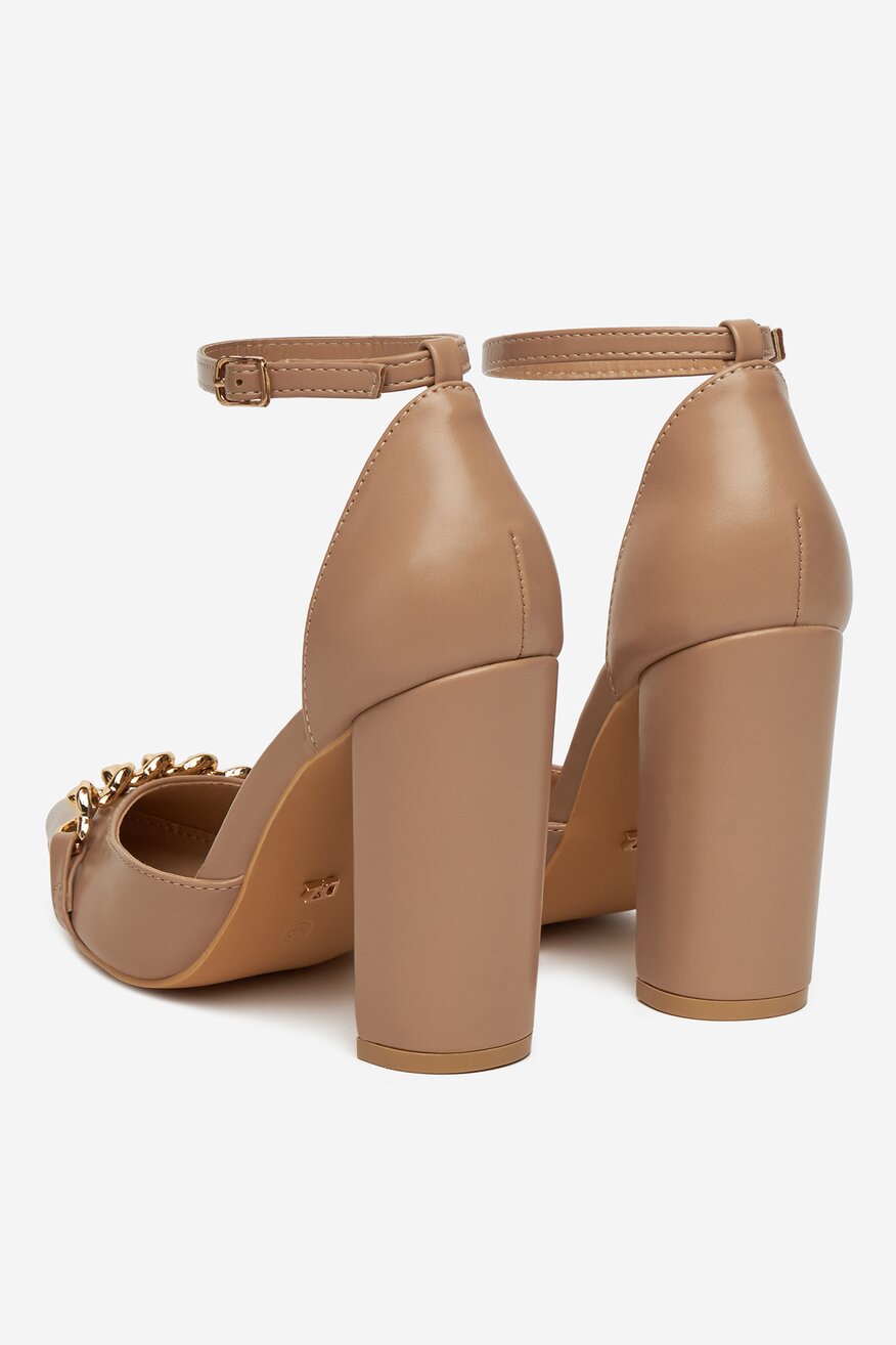 Pantofi cu toc DeeZee BEJ - 5906751110355