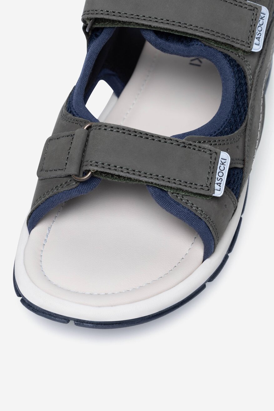 Lasocki Young - Sandały skórzane na rzepy - 5905588584230